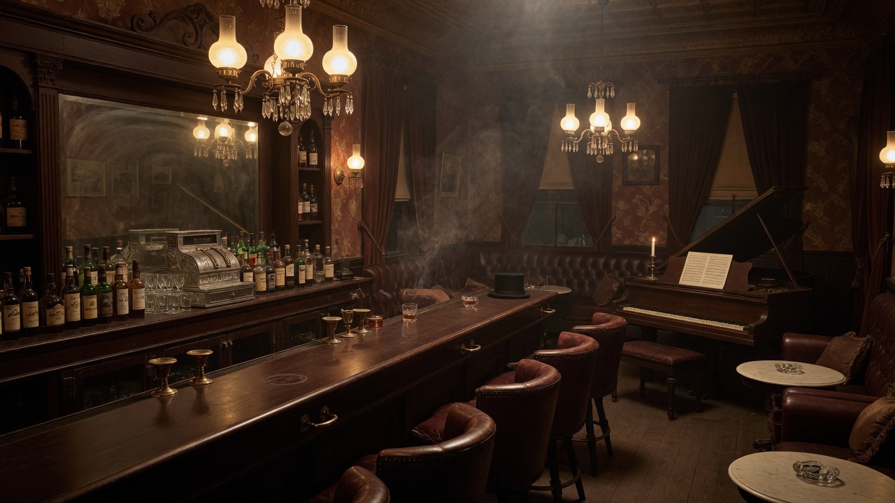 The Ironwood saloon at night